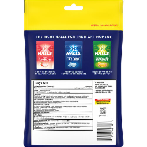 Halls Cough & Throat Relief, Mentho-Lyptus Flavor, Drops, Economy Pack
