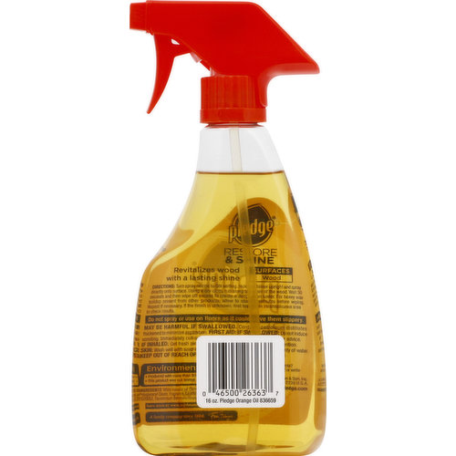 Pledge Furniture Spray, with Natural Orange Oil, Restore & Shine