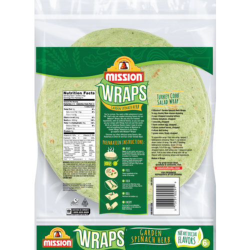 Mission Wraps, Garden Spinach Herb