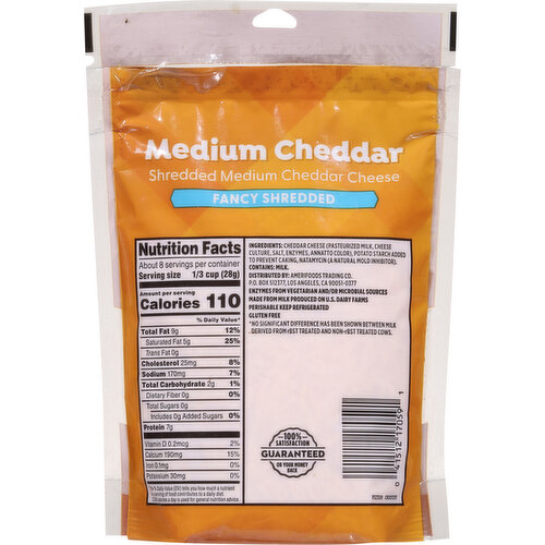First Street Cheese, Medium Cheddar, Fancy Shredded