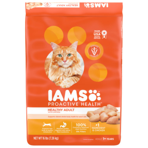 IAMS Cat Food, with Chicken, Adult 1+ Years, Healthy Adult