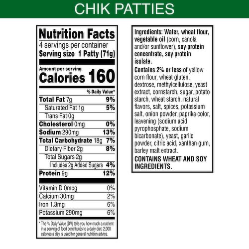 MorningStar Farms Meatless Chicken Patties, Original