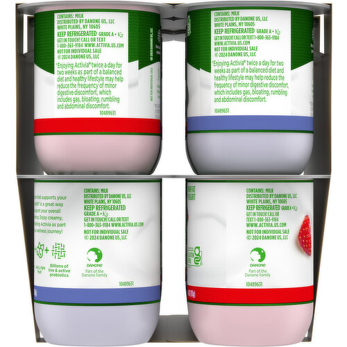 Activia Zero 0g Added Sugar Non Fat Strawberry/Blueberry Yogurt