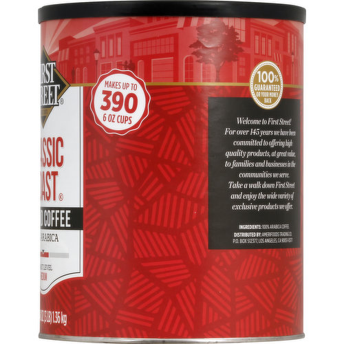 First Street Coffee, 100% Arabica, Ground, Medium, Classic Roast