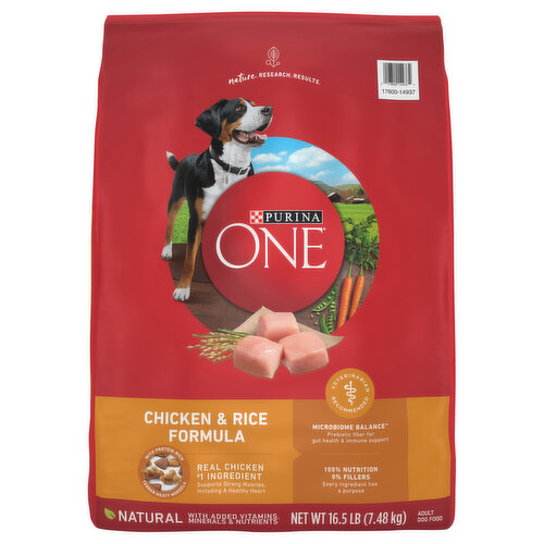 Purina One Dog Food, Natural, Chicken & Rice Formula, Adult