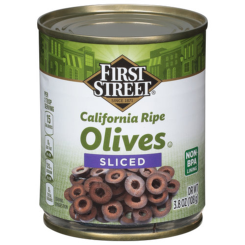 First Street Olives, Sliced, California Ripe