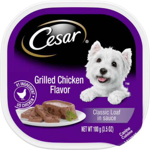 Cesar Canine Cuisine, Grilled Chicken Flavor, Classic Loaf in Sauce