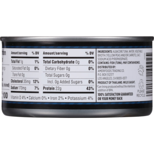 First Street Tuna, Solid White Albacore, Premium, in Water