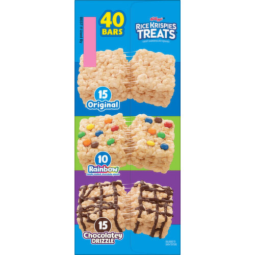 Rice Krispies Treats Crispy Marshmallow Squares, Original/Rainbow/Chocolatey Drizzle