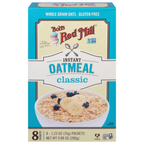 Bob's Red Mill Oatmeal, Instant, Classic, 8 Packets