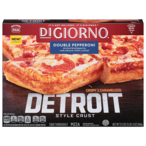 DiGiorno Pizza, Double Pepperoni, Detroit Style Crust