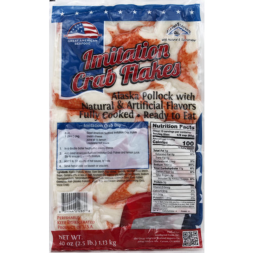 Great American Seafood Crab Flakes, Imitation