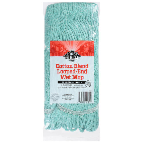 First Street Wet Mop, Looped-End, Cotton Blend