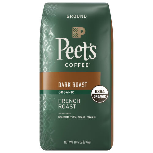 Peet's Coffee Coffee, Organic, Ground, Dark Roast, French Roast
