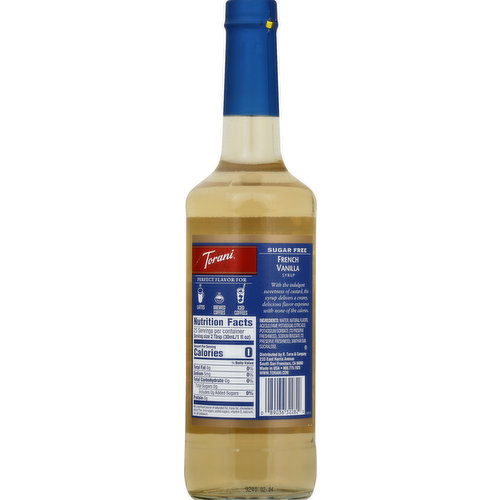 Torani Syrup, Sugar Free, French Vanilla