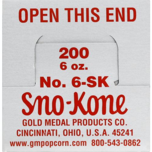 Sno-Kone Cups, 6 Ounce