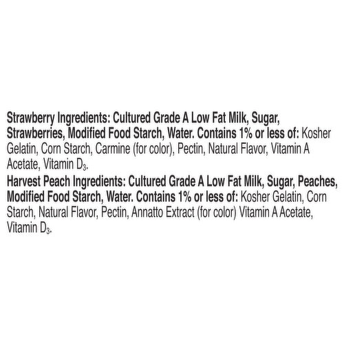 Yoplait Low Fat Strawberry/Harvest Peach Yogurt