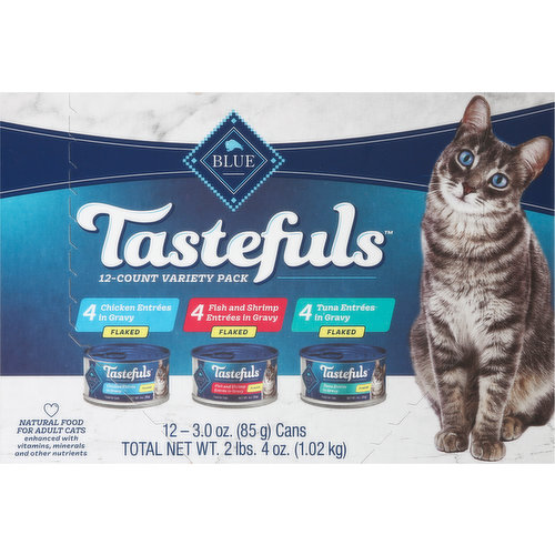 Blue Buffalo Cat Food, Flaked, Adult, 12-Count Variety Pack