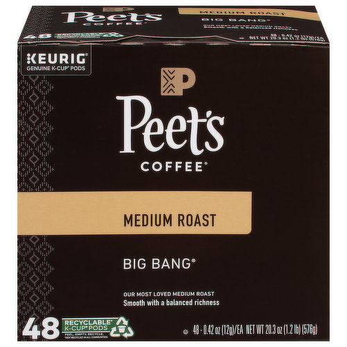 Peet's Coffee Coffee, Medium Roast, Big Bang, K-Cup Pods