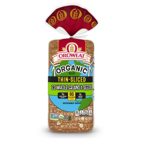 Oroweat Oroweat Organic Thin Sliced 22 Grains & Seeds Bread, 20 oz