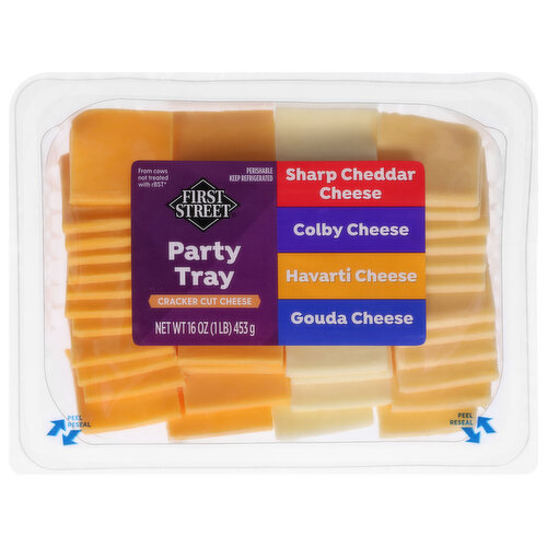 First Street Cheese, Sliced, Natural, Party Tray