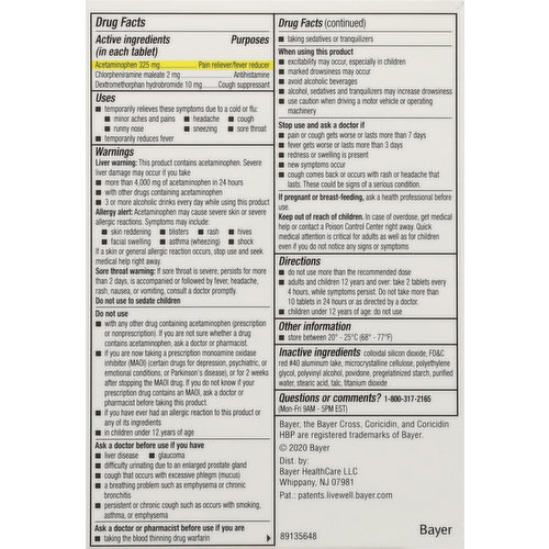 Coricidin Multi-Symptom Flu, Maximum Strength, Tablets
