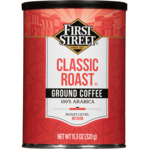 First Street Coffee, 100% Arabica, Ground, Medium, Classic Roast
