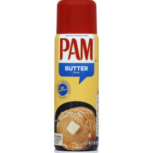 Pam Cooking Spray, No-Stick, Butter Flavor