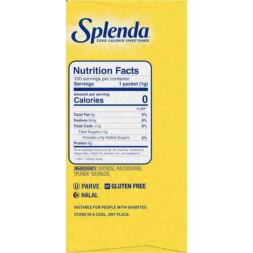 Splenda Packets Zero Calorie Sweetener