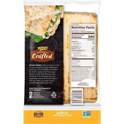 Nature's Own Garlic Flatbread