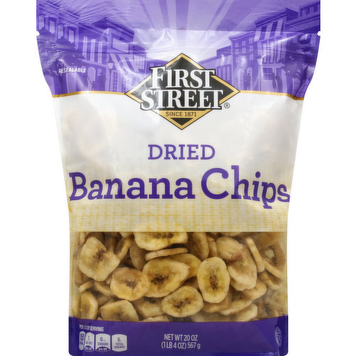 First Street Banana Chips, Dried