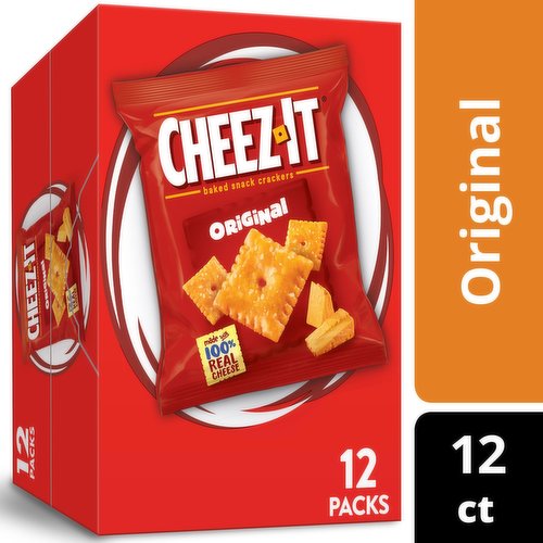 Cheez-It Baked Snack Crackers, Original, 12 Pack