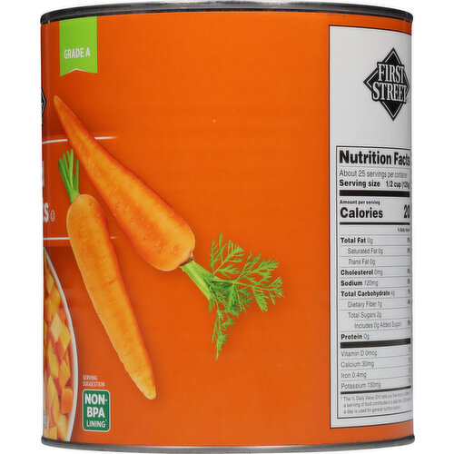 First Street Carrots, Diced