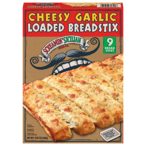 Screamin' Sicilian Pizza Co. Breadstix, Loaded, Cheesy Garlic