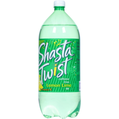 Shasta Soda, Caffeine Free, + Vitamin C, Lemon Lime
