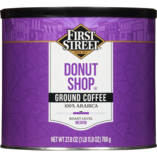 First Street Coffee, 100% Arabica, Ground, Medium, Donut Shop
