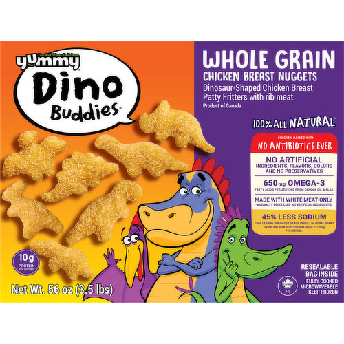 Dino Buddies Chicken Breast Nuggets, Whole Grain