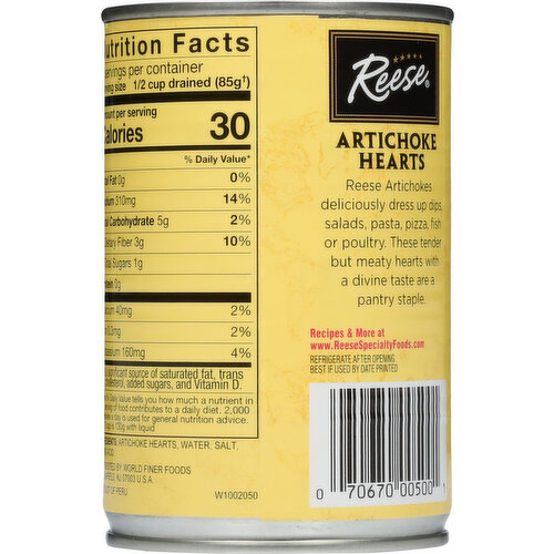 Reese Artichoke Hearts, Delicious, Medium