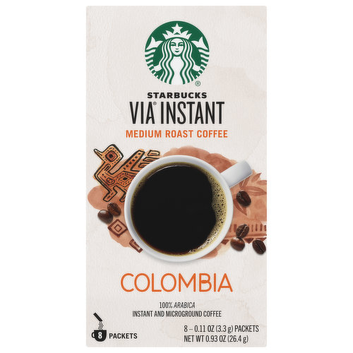 Starbucks Coffee, Instant and Microground, 100% Arabica, Medium Roast, Colombia
