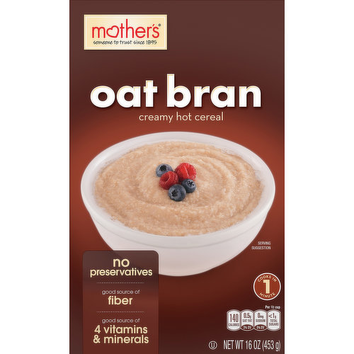 Mother's Cereal, Hot, Creamy, Oat Bran