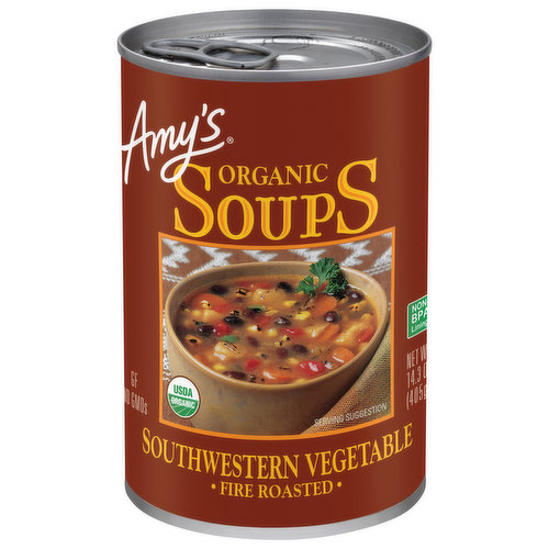 Amy's Soups, Organic, Southwestern Vegetables, Fire Roasted