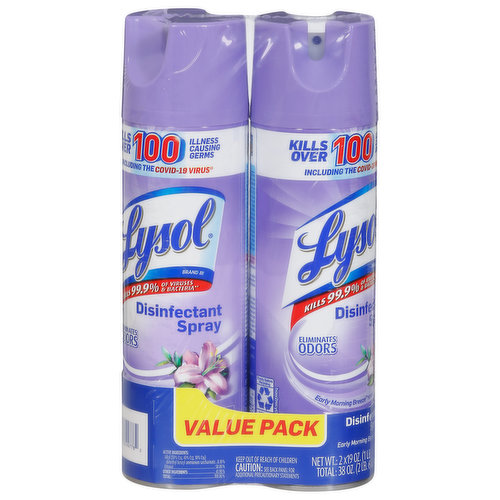 Lysol Disinfectant Spray, Early Morning Breeze Scent, Value Pack