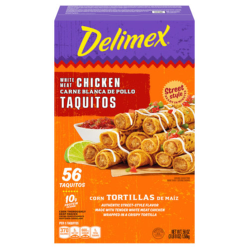 Delimex Taquitos, Chicken, White Meat