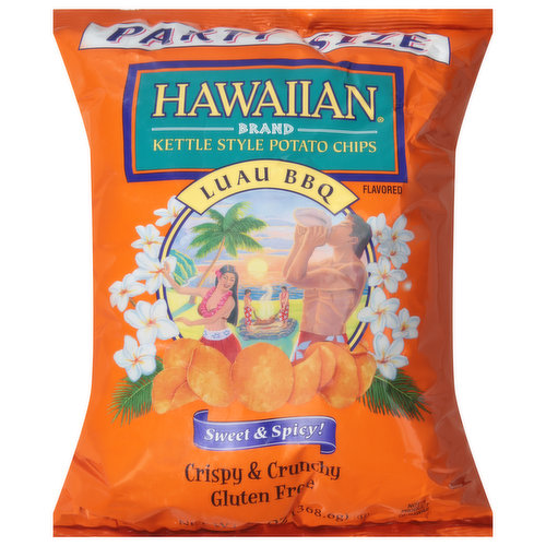 Hawaiian Potato Chips, Luau BBQ, Kettle Style, Party Size