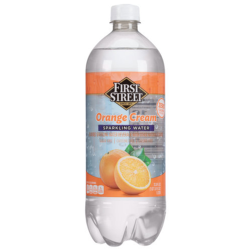 First Street Sparkling Water, Orange Cream