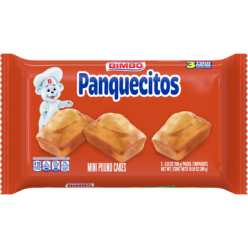 Bimbo Bimbo Panquecitos Mini Pound Cakes Twin Packs, 3 count, 3 oz