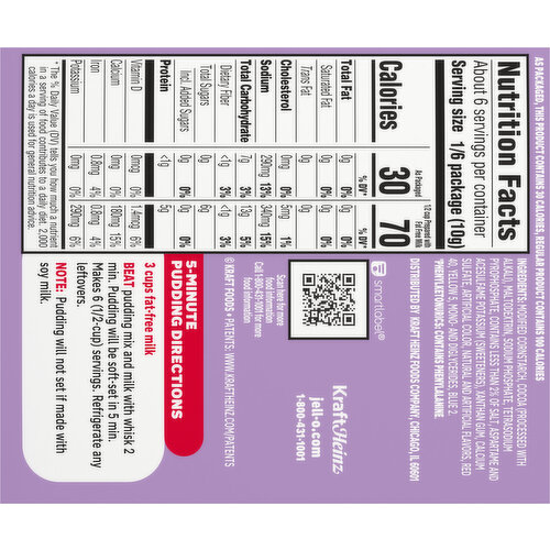Jell-O Family Size Chocolate Flavor Instant Zero Sugar Reduced Calorie Pudding & Pie Filling