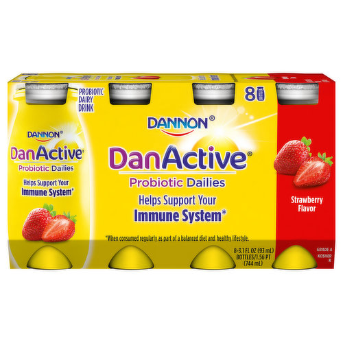 Danactive Probiotic Dairy Drink, Strawberry Flavor