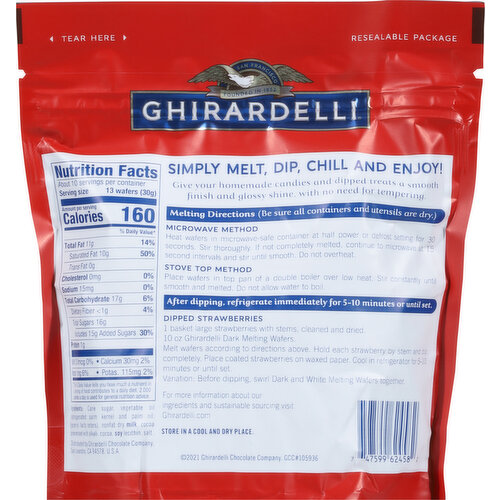 Ghirardelli Melting Wafers, Dark Chocolate Flavored