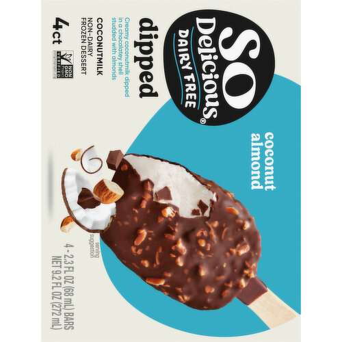 So Delicious Dairy Free Non-Dairy Coconutmilk Dipped Coconut Almond Frozen Dessert